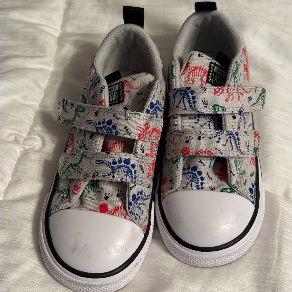 Converse Kids' Sneakers with Dino Print - Red, Blue, Green